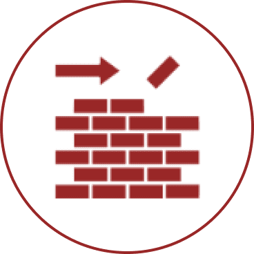 Brick wall symbol, black background